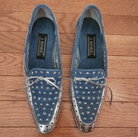 Vintage J. Reneé 42 Stars Leather Loafers - Picture 1 of 7